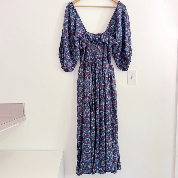 Free People Oasis Printed Midi Dress French Chocolate Combo NWT - Picture 12 of 16